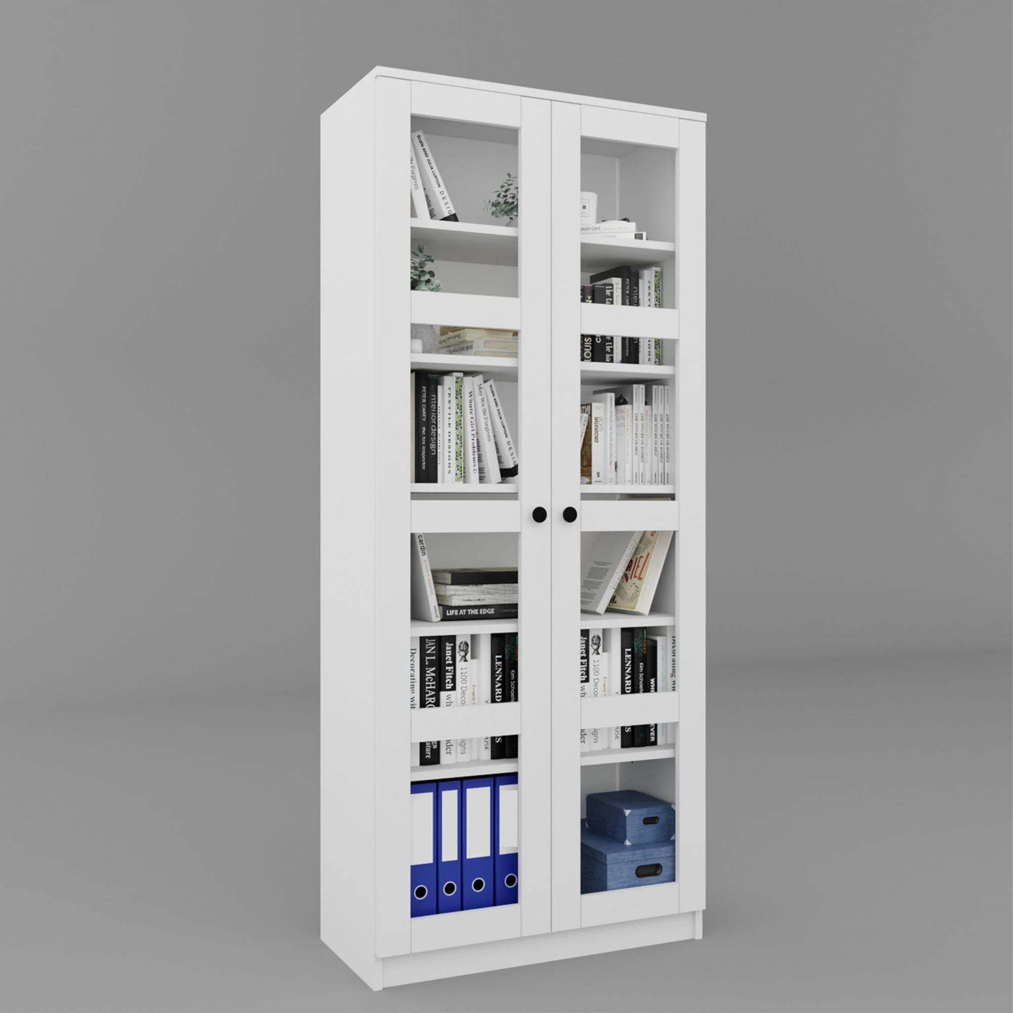 Dollap multifunksional, ngjyrë e bardhë, Skye Decor, Lucas Glass 1600-68