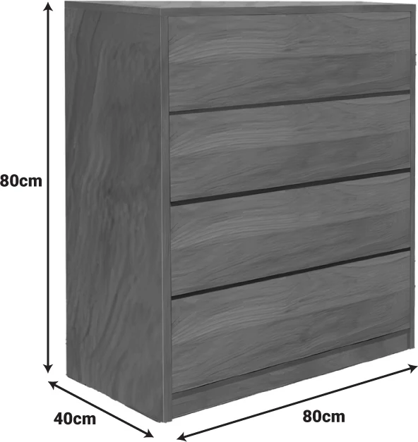 Komodë Kuanger, MDF, ngjyrë arre, 80x40x80cm