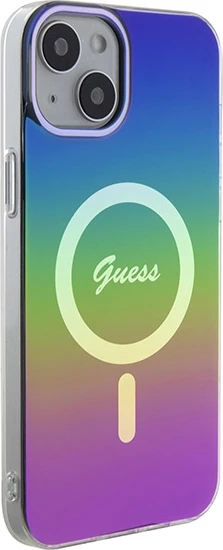 Mbështjellës Guess IML Iridescent MagSafe për iPhone 15 Plus / 14 Plus 6.7", multicolor
