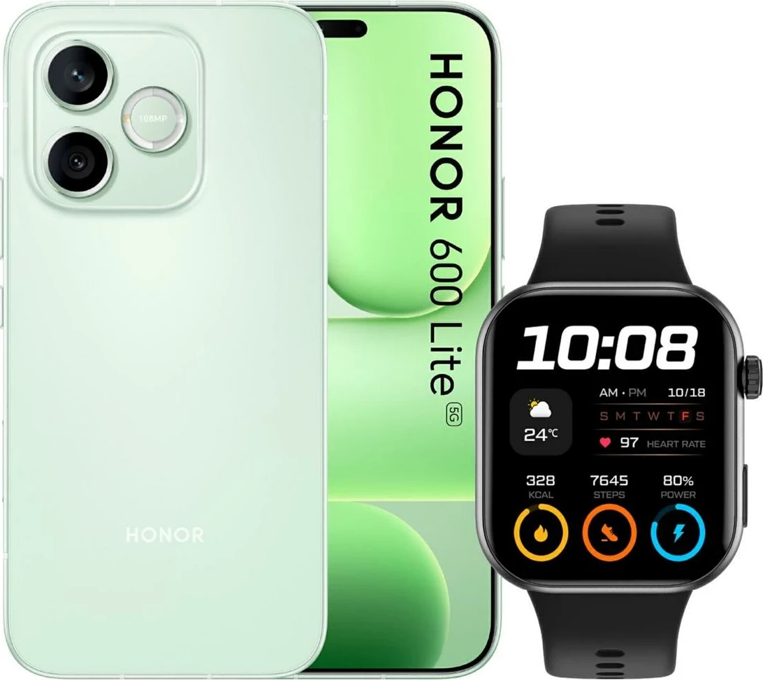 Celular Honor 600 Lite 8+256GB 5G Sprout Green + Smartwatch Watch 2i