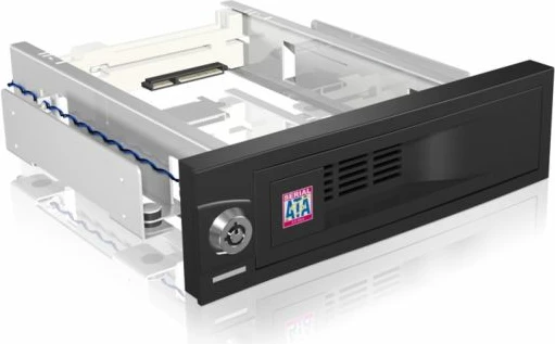Enclosure interne për HDD 3.5\" SATA, ICYBOX IB-168SK-B, për bay 5.25\", Hot Swap, SATA 6 Gbit/s, e zezë, set me çelës & vida