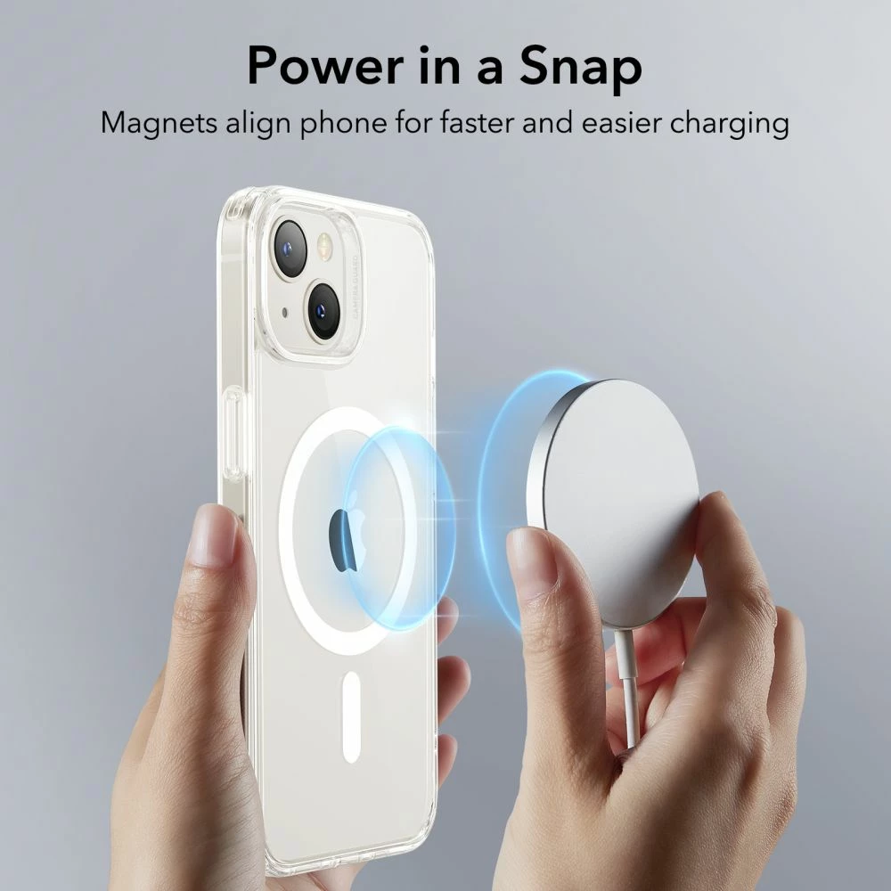 Mbështjellës ESR Classic Hybrid HaloLock për iPhone 13 / iPhone 14, Transparent, me MagSafe