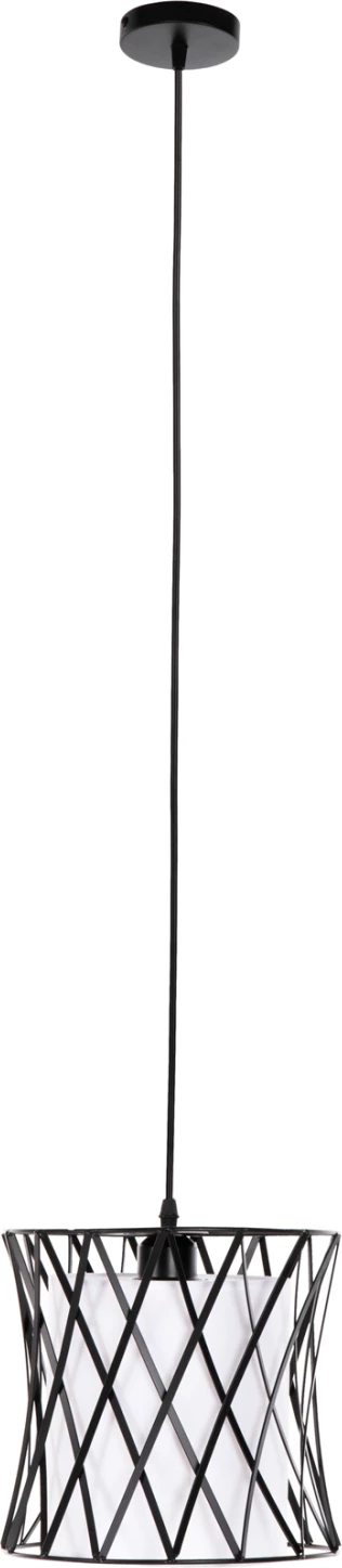 Llambë varëse tavani, metal i zi, pëlhurë sintetike e bardhë, FH4106, Φ25x120Hcm