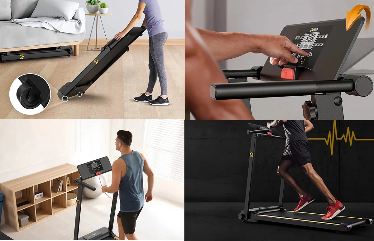Tekalë elektrike UREVO Foldi Mini URTM006, palosëse, 12 programe HIIT, 10 km/h, 38x100 cm, e zezë/portokalli