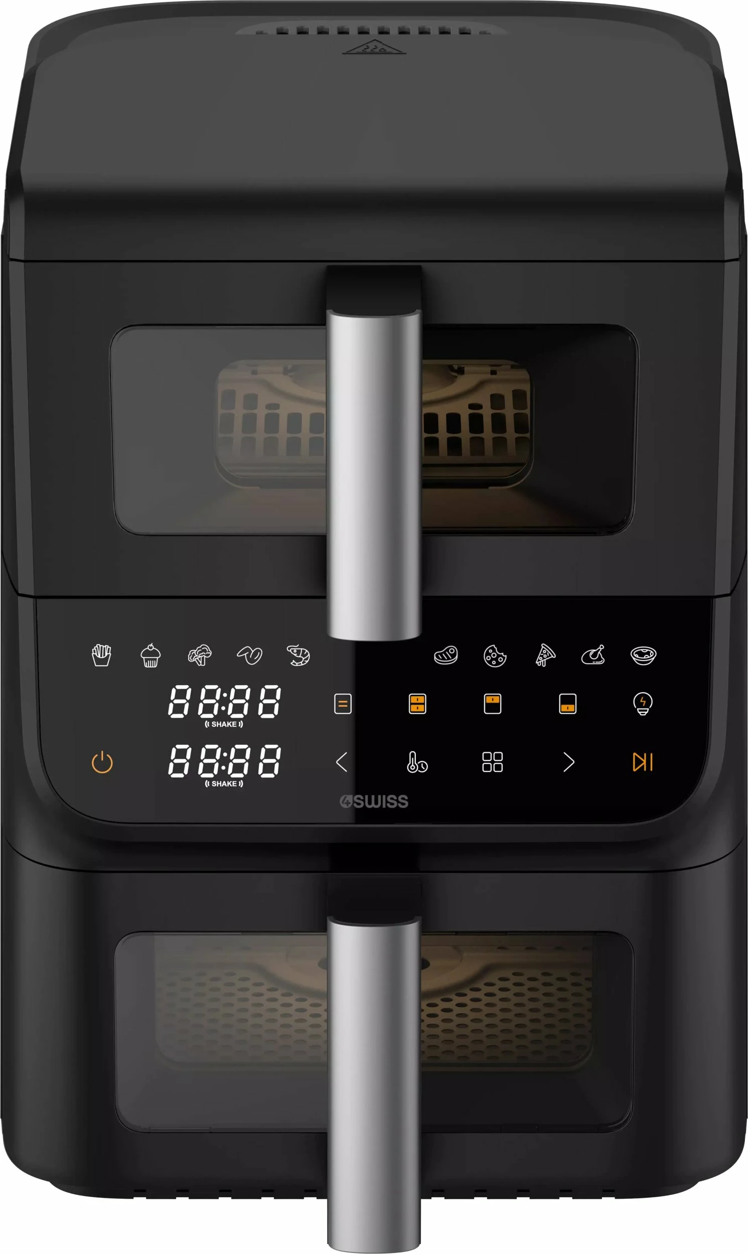 Fritezë pa vaj 4Swiss ABB-225 DoubleCook 10 L, 2 sirtarë, 2200 W, e zezë