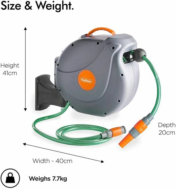 Rrotullues automatik zorre muri VONHAUS 2515289, 20 m, rrotullim 180°, gri/portokalli