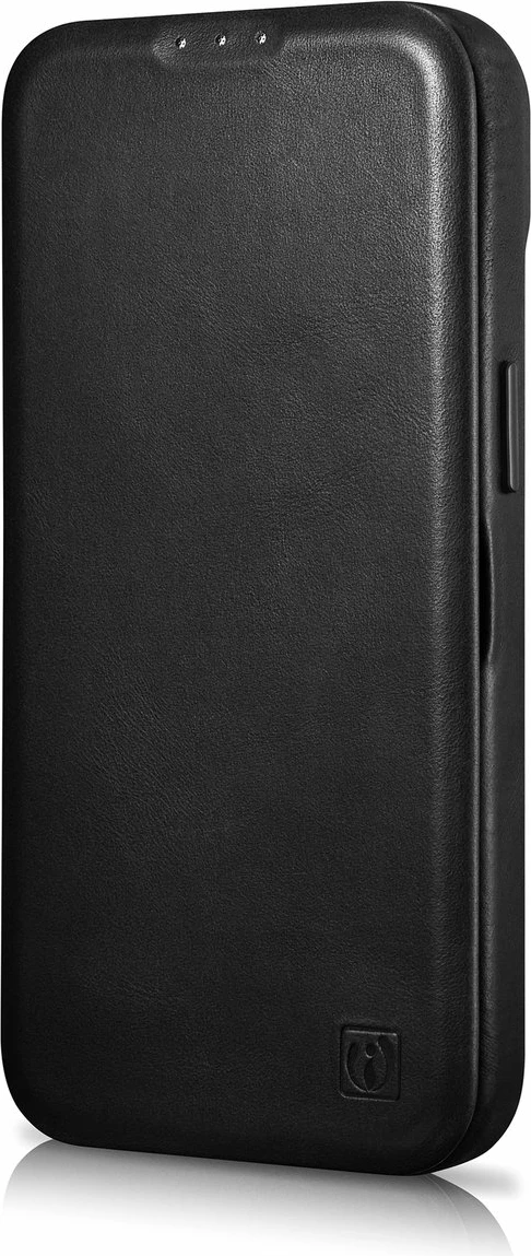 Mbështjellës iCarer Oil Wax Premium Leather Folio për iPhone 14 Plus, MagSafe, i zi