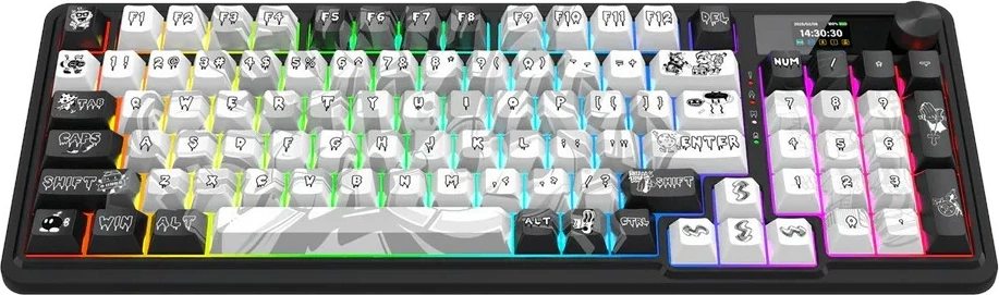 Tastierë mekanike Redragon K719GF-RGB-PRO Artemis Pro, 96%, RGB, wireless/wired, bardhë-zi