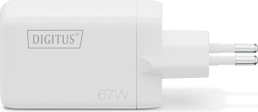 Karikues USB Digitus GaN 67W, 2x USB-C, 1x USB-A, i bardhë