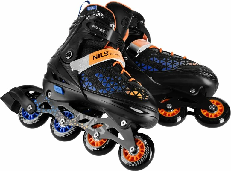 Rollera për fëmijë Nils Extreme NH18190A 4-in-1, kaltër-portokalli, set me board hokeji