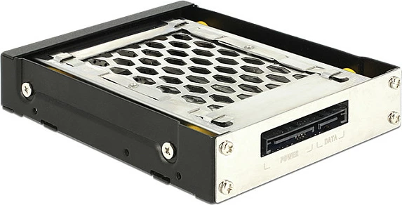 Kafaz HDD/SSD DeLOCK 47228, 2.5" në 3.5", hot-swap, me çelës, i zi