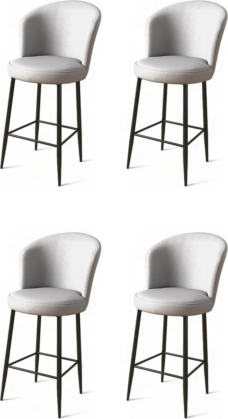 Set karrigesh për bar (4 copë), Hanah Home, Uras, gri, e zezë