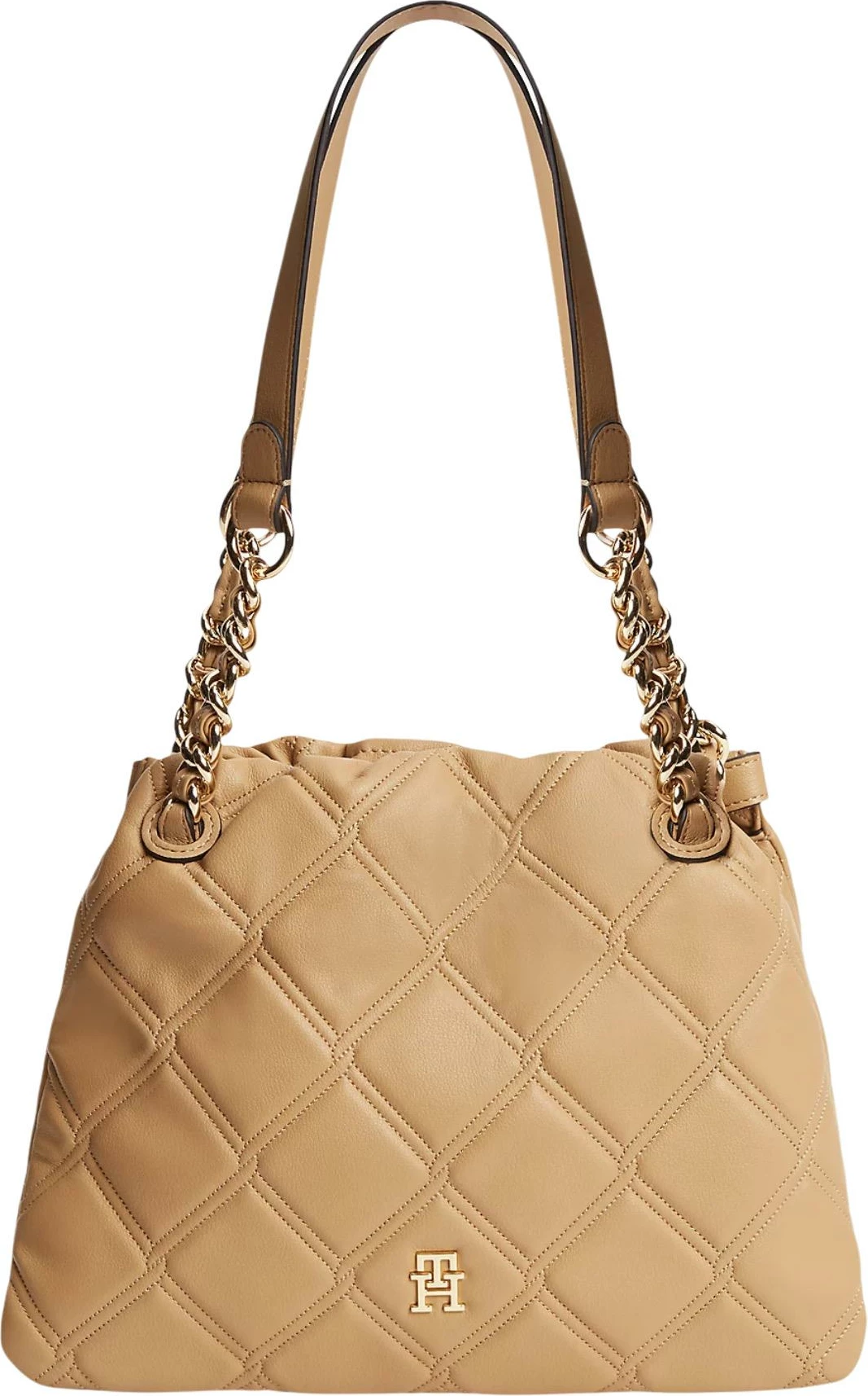 Çantë tote për femra Tommy Hilfiger TH Feminine Mini Tote AW0AW18716, ngjyrë baltë