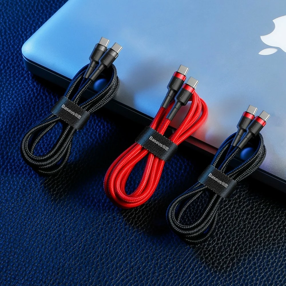 Kabllo USB-C në USB-C Baseus CATKLF-GG1, 1m, 60W, E zezë/Gri
