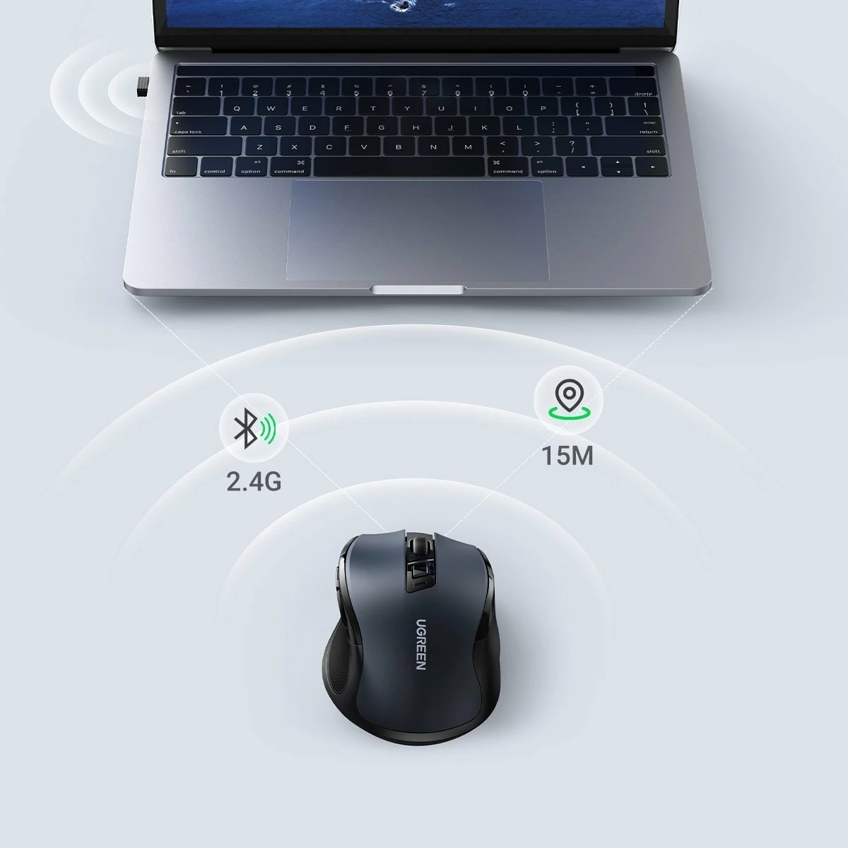 Maus Ugreen MU006 wireless optik 4000 DPI USB 2.4GHz, i zi