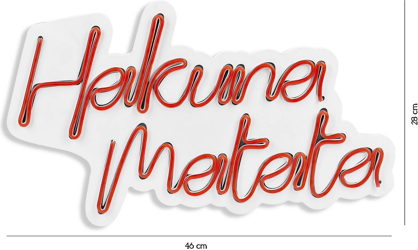 Dritë dekorative murale LED, plastikë, Hakuna Matata, e kuqe