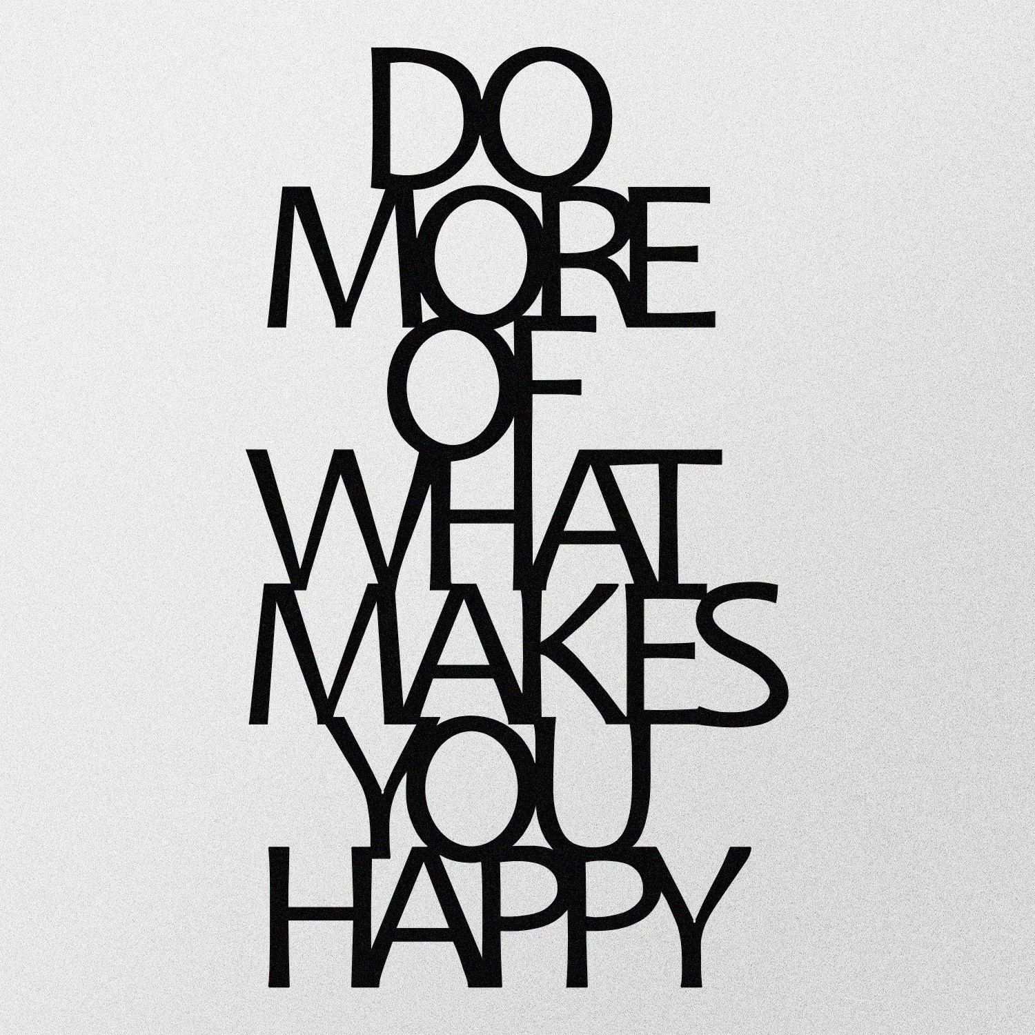 Aksesor dekorativ metalik për mur, Wallity, Do More Of What Makes You Happy, ngjyrë e zezë, 40x70cm