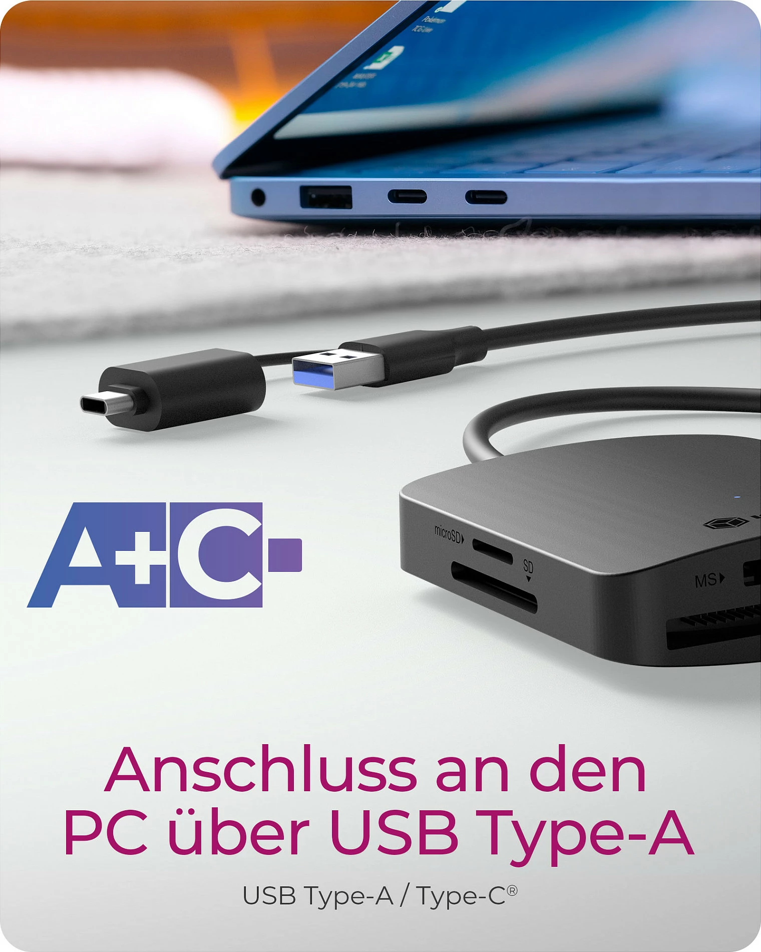 Lexues kartelash ICY BOX IB-CR302-CU3, USB 3.2 Gen 1, 4 slote, CF/SD/microSD/MS, alumin, i zi