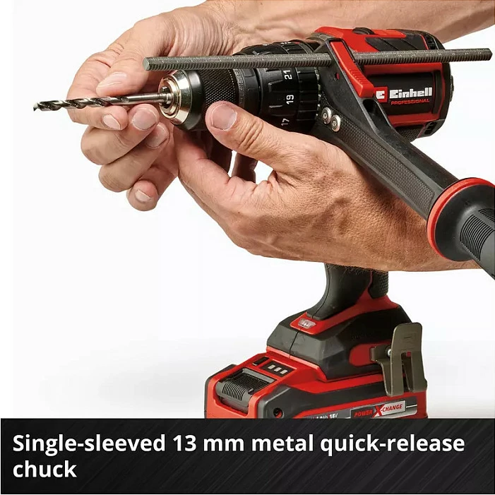 Trapan me bateri Einhell TP-CD 18/120 Li-i BL Solo, 18V, 120 Nm, mandrinë 13 mm, brushless, zi/kuqe