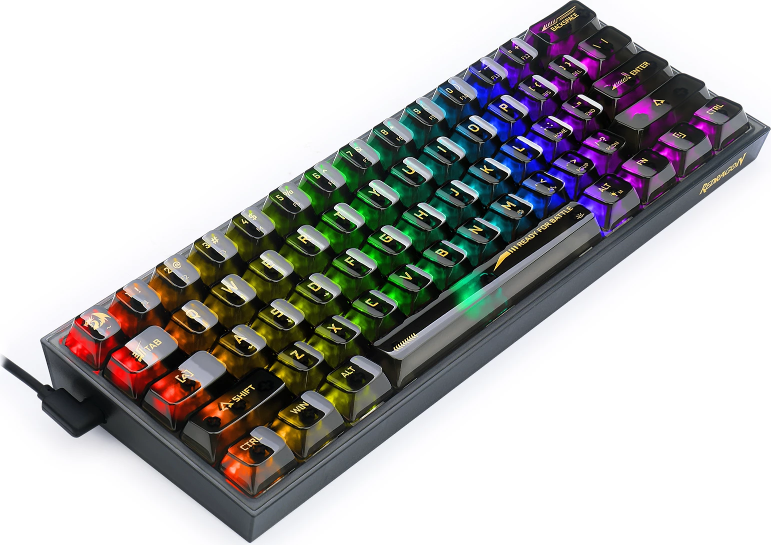 Tastierë mekanike Redragon Fizz K617CTB-RGB 60% 61 tasta USB-C RGB Blue switch, zezë transparente