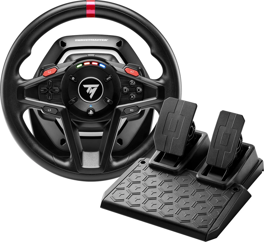 Volan lojërash me pedale, Thrustmaster T128 4160781, për PlayStation, i zi, set me pedale