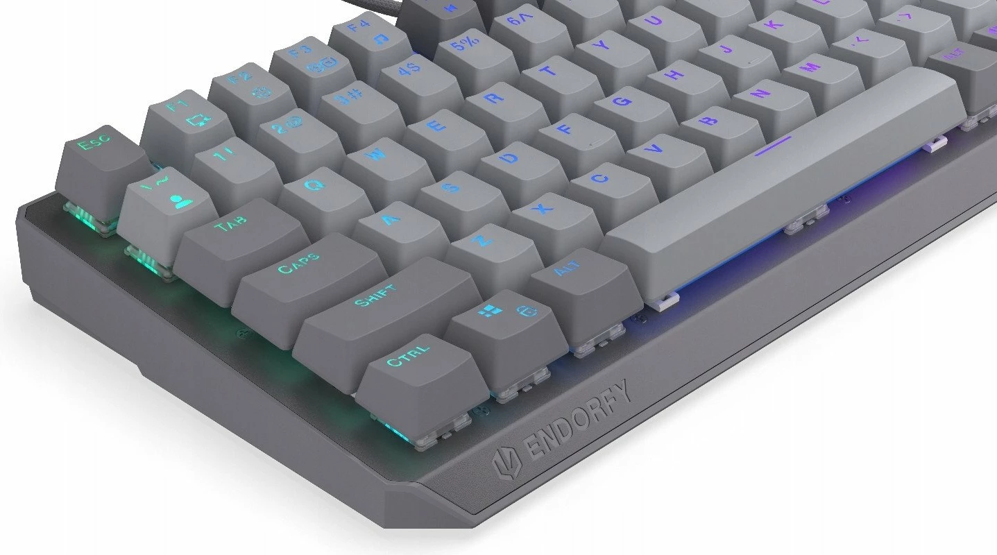 Klawiaturë mekanike Endorfy Thock V2 75% EY5A127, ENDORFY Red switch, hot-swap, ARGB, US ANSI, gri, set me kabllo USB-C dhe 2 switch rezervë