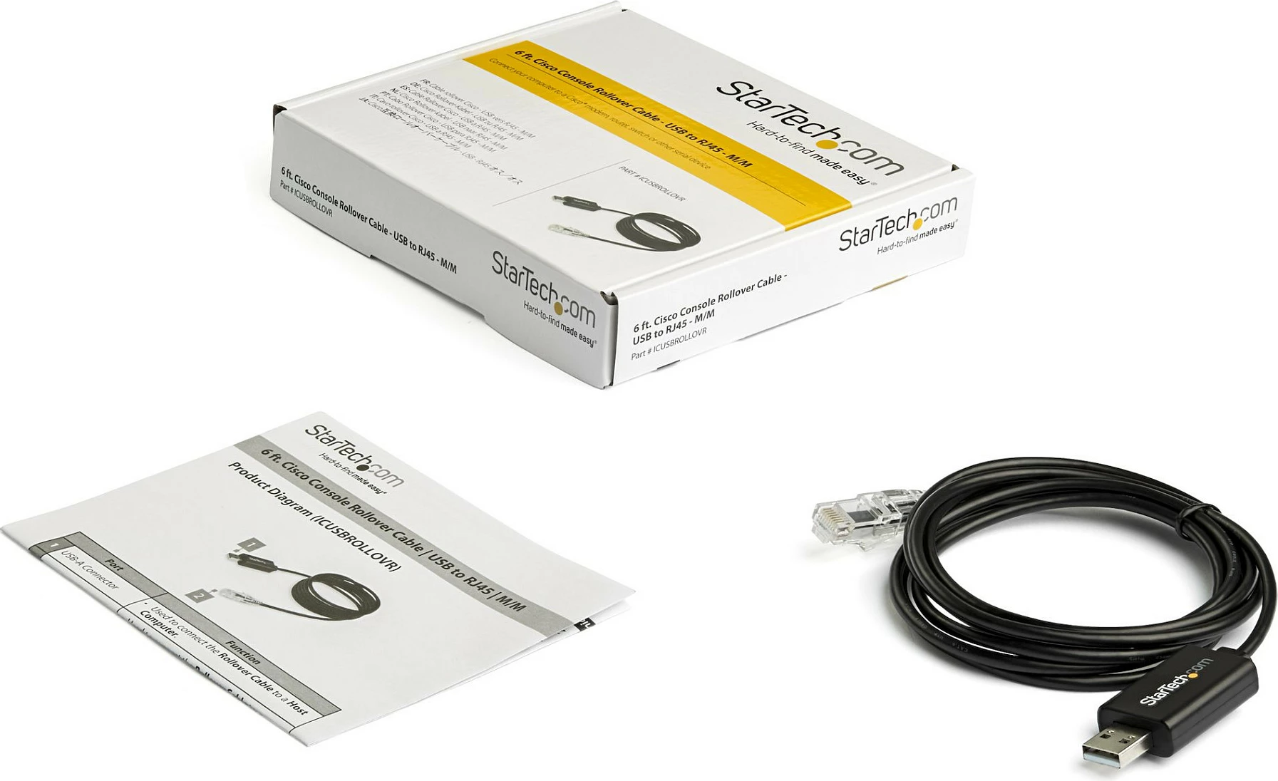 Kabllo konsolë StarTech Cisco USB-A në RJ45, 1.8 m, e zezë