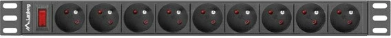 Shirit rryme Lanberg 19" (1U, 16A, 9X 230V PL), i zi