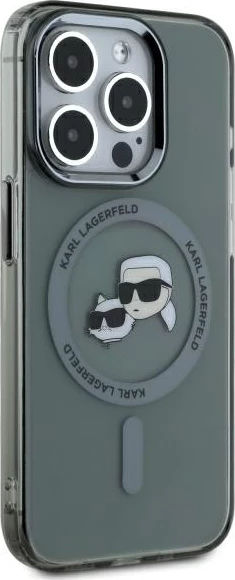 Mbështjellës Karl Lagerfeld KLHMP15XHLSKCK për iPhone 15 Pro Max 6.7", hardcase, MagSafe, i zi