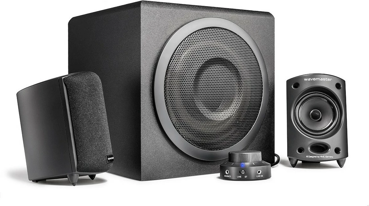 Sistem zëri 2.1 Wavemaster MOODY BT, 65W, Bluetooth, gri, dru