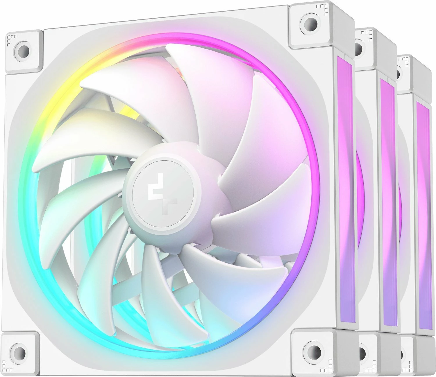 Ventilator kasë PC Deepcool FL12 WH R-FL12-WHAPN3-G, 120mm, PWM, ARGB, set 3 copë, i bardhë