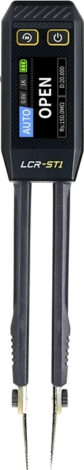 Matës pincetë LCR, FNIRSI LCR-ST1, auto R/L/C ESR diodë e vazhdimësi, 100 Hz/1 kHz/10 kHz, ekran 1.14" me ngjyra, USB-C, bateri 250 mAh