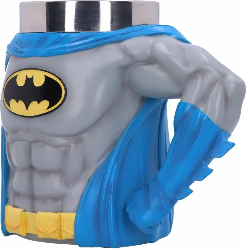 Kriglë NEMESIS NOW Batman Hero, prej resine, e pikturuar me dorë, Gri/Kaltër/Verdhë