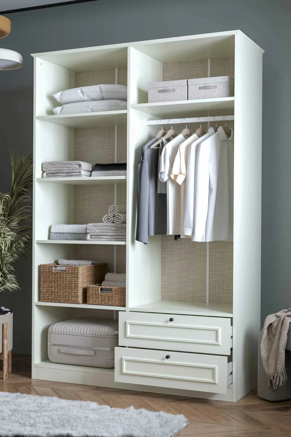 Dollap për rroba, ngjyrë e bardhë, Skye Decor Mira 210