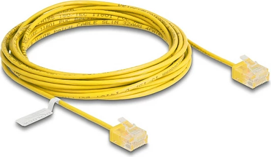 Kabllo rrjeti DeLOCK RJ45 Cat6 UTP Ultra Slim 5 m, e verdhë