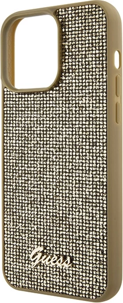 Mbështjellës Guess Disco Metal Script për iPhone 15 Pro Max, ari