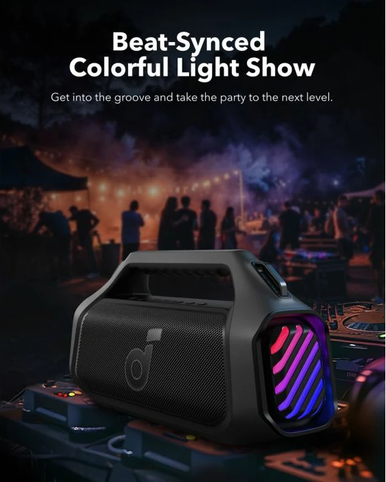 Altoparlant portativ Bluetooth Anker Soundcore BOOM 2 Plus 140W, IPX7, 20 orë, USB-C/AUX, i zi