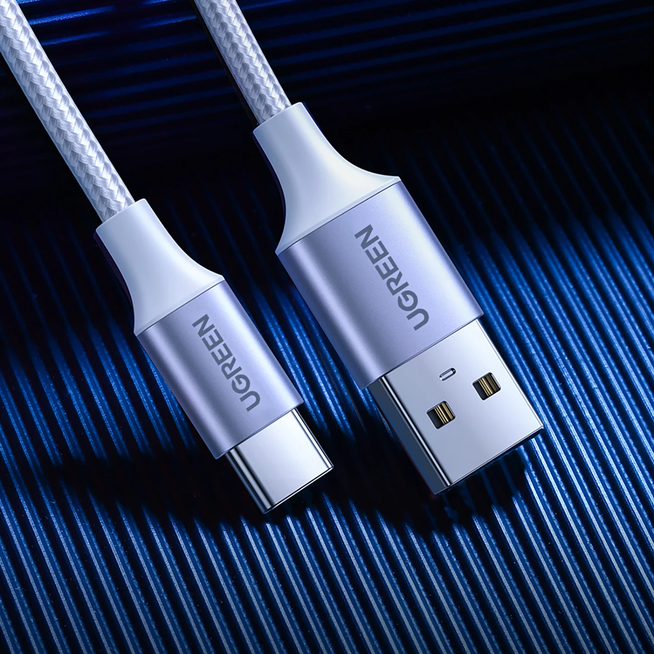 Kabllo Ugreen US288 60132, USB-A në USB-C, 1.5m, QC 3.0, E bardhë