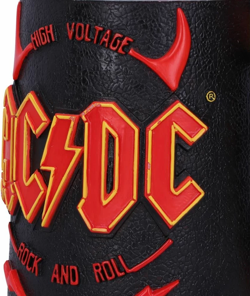 Filxhan koleksionist NEMESIS NOW AC/DC High Voltage Rock and Roll, rezinë me insert inox, i zi/kuq