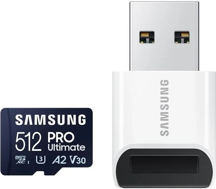 Kartë kujtese Samsung Ultimate microSDXC, 512GB, UHS-I U3, me lexues