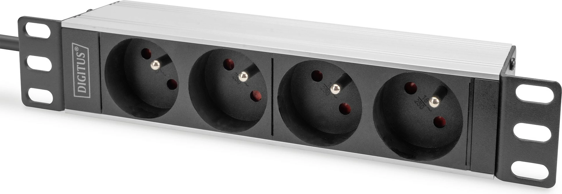 PDU Digitus 1U, 4xCEE7/5, 230V/16A, e zezë