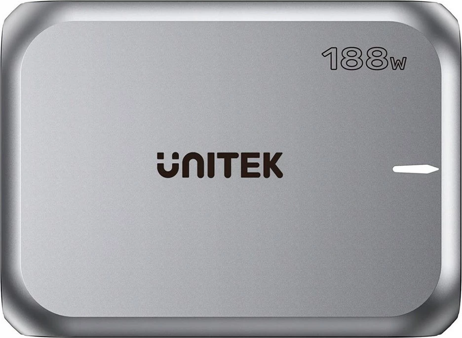Karikues rrjeti GaN UNITEK P1234AGY01-EU, 188W, 3x USB-C, 2x USB-A, Gri