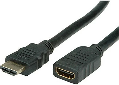 Kabllo HDMI VALUE High Speed me Ethernet, zgjatues M/F 3 m, e zezë
