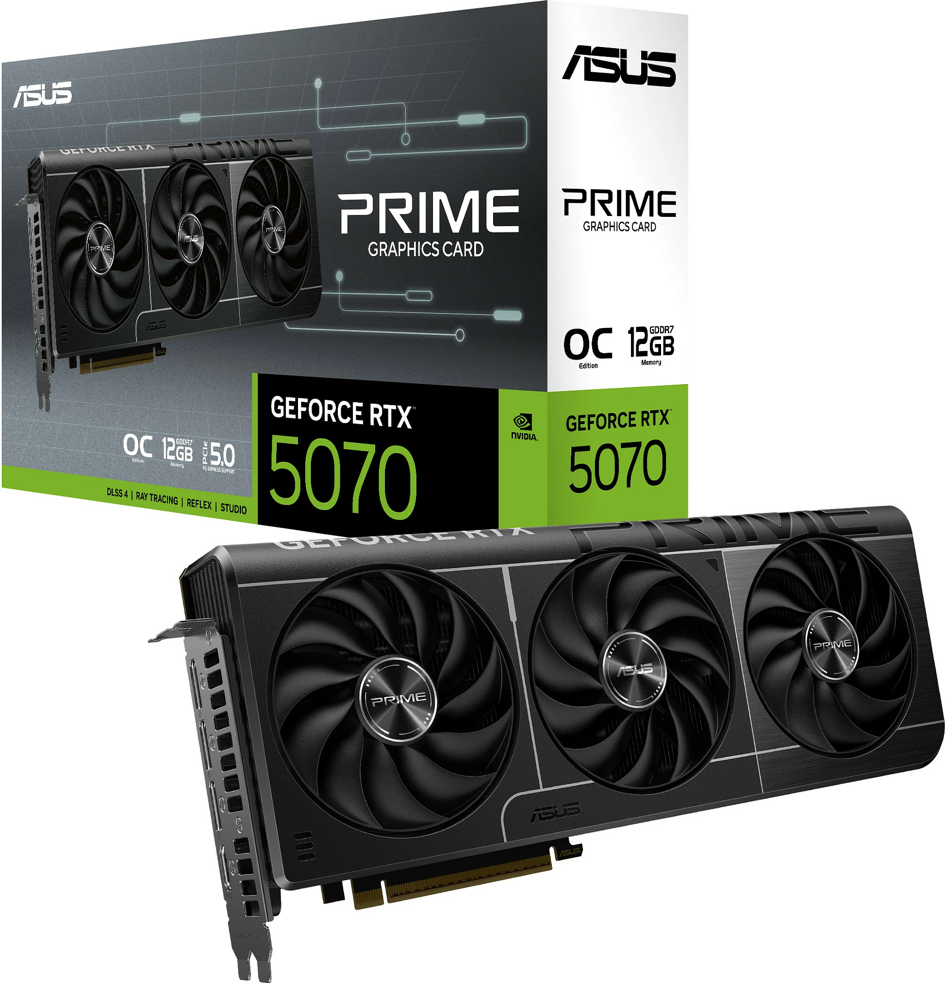 Kartelë grafike ASUS Prime GeForce RTX 5070, 12GB GDDR7, PCI Express 5.0, e zezë