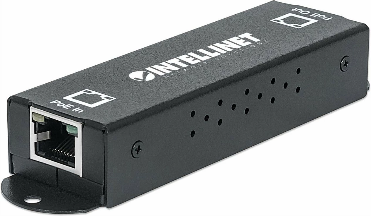 Zgjerues PoE+ Gigabit Intellinet 560962, 2x RJ45, IEEE 802.3at/af, metal, i zi