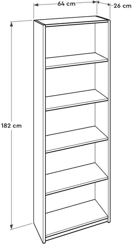 Raft librash Hanah Home, Ktp-350-Bb-1, i bardhë, 64x182x26 cm