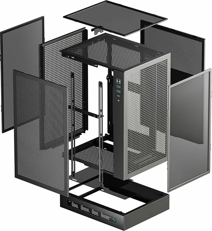 Kasë Deepcool CH170 Digital R-CH170-BKNPI0D-G-1 Mini-ITX mini tower, pa furnizim energjie, USB-C, e zezë