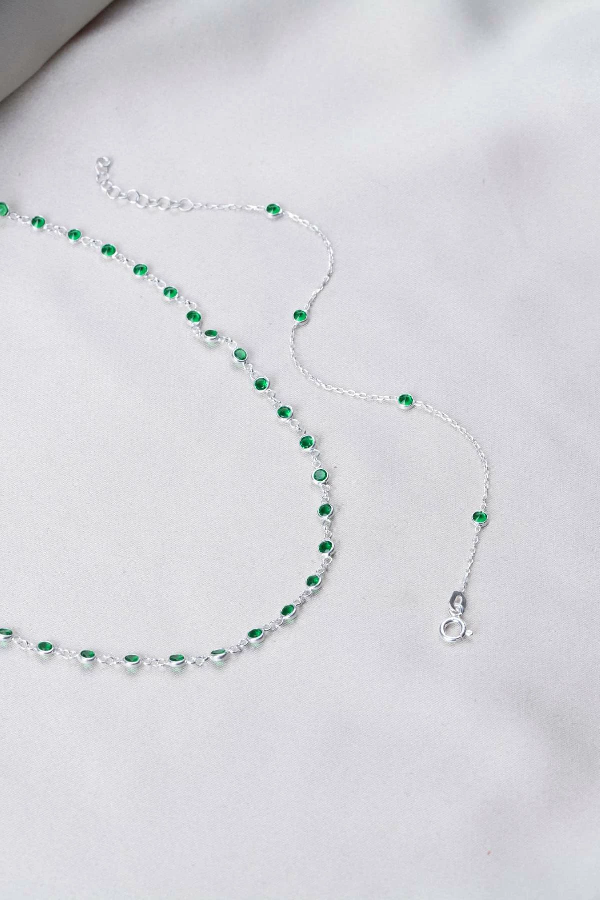 Set varëse e vathë argjendi, ngjyrë e gjelbër, Jumeon, TFNY65230