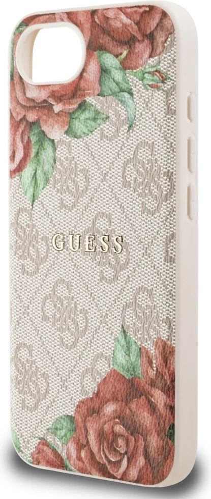 Mbështjellës Guess 4G Flowers Print MagSafe për iPhone 16e, Rozë