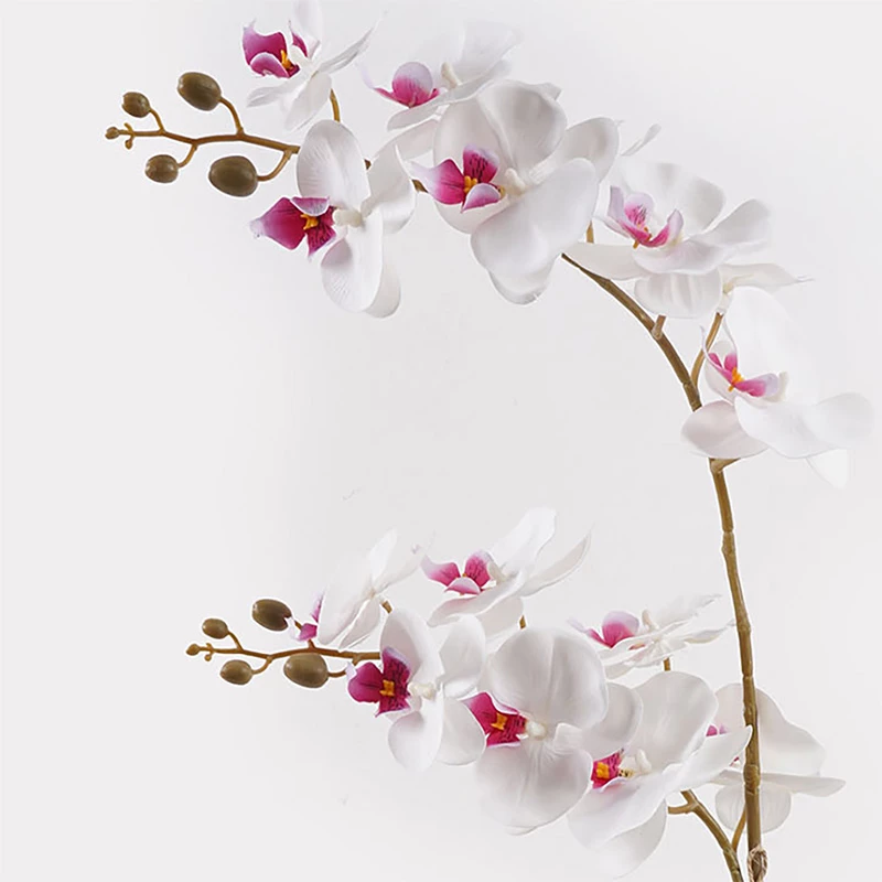 Bimë dekorative orkide në vazo, e bardhë, Inart, 36x17x65cm